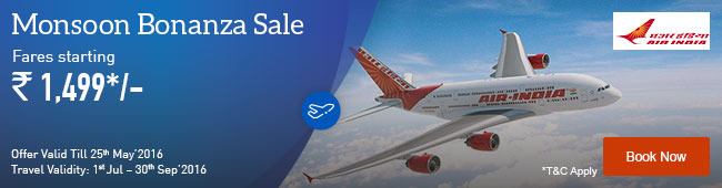 AirIndia Sale: Fares Starting Rs.1499 Only.
