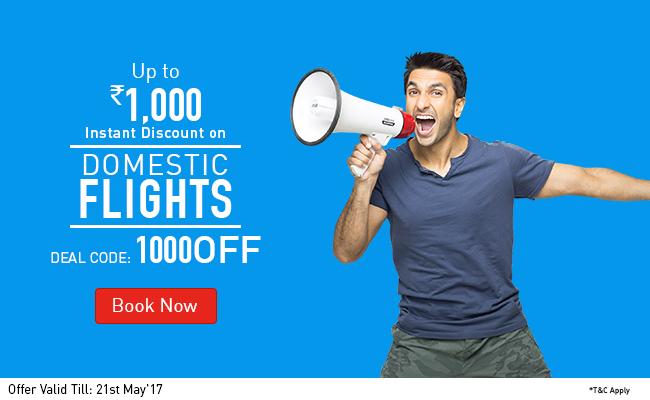 Get Rs.1000 Instant Discount on Domestic Flights